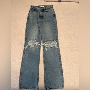 Annie Bing High Rise Ripped Jeans